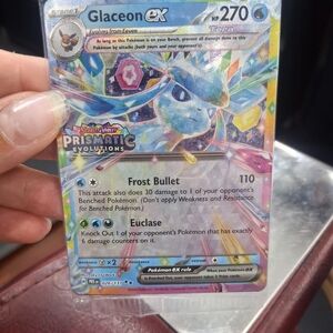 Pokemon Glaceon EX Trading Card - Blue and Silver